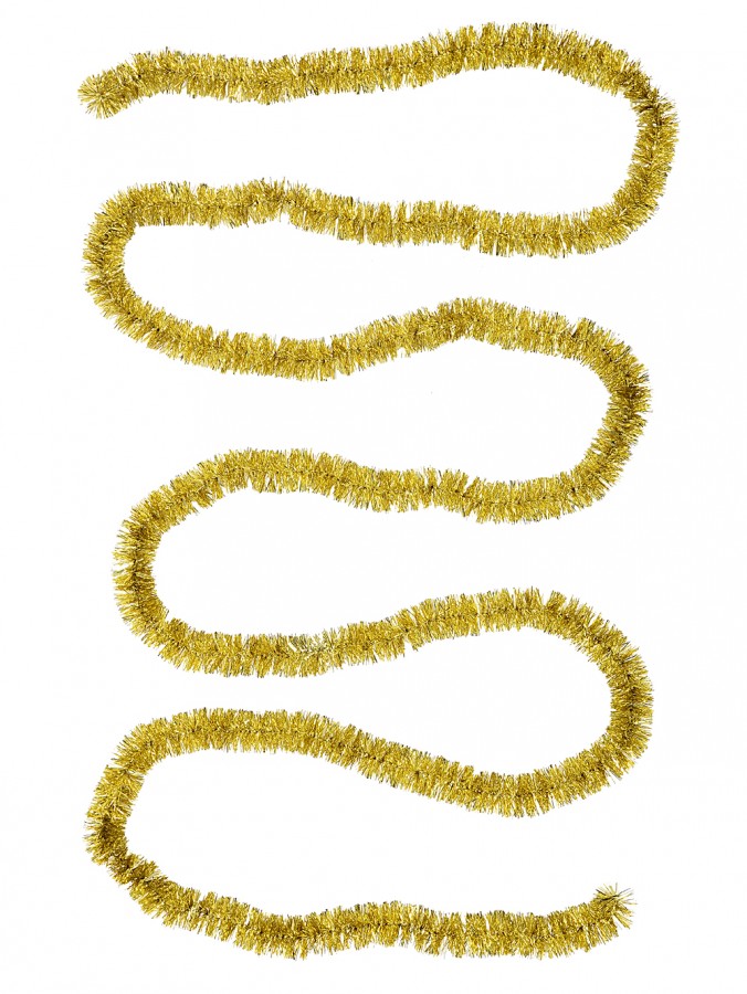 5m Gold Metallic Fir Needle 6ply 50mm Tinsel Garland