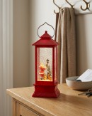 Santa & Lamppost Large LED Christmas Snow Globe Lantern | 28cm