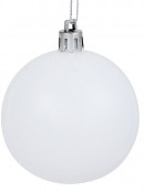 35x 60mm Silver Pearl, Matte, Glitter & Matte White Christmas Baubles