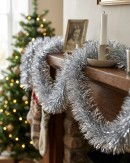 Premium 8ply Silver Metallic Fir Needle Christmas Tinsel Garland | 5m x 10cm