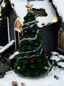 Winter Church LED Christmas Village Scene With Animated Bell & Tree - 35cm