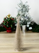 Glitter Frost Look Champagne Wire Tree Christmas Tabletop Ornament - 45cm