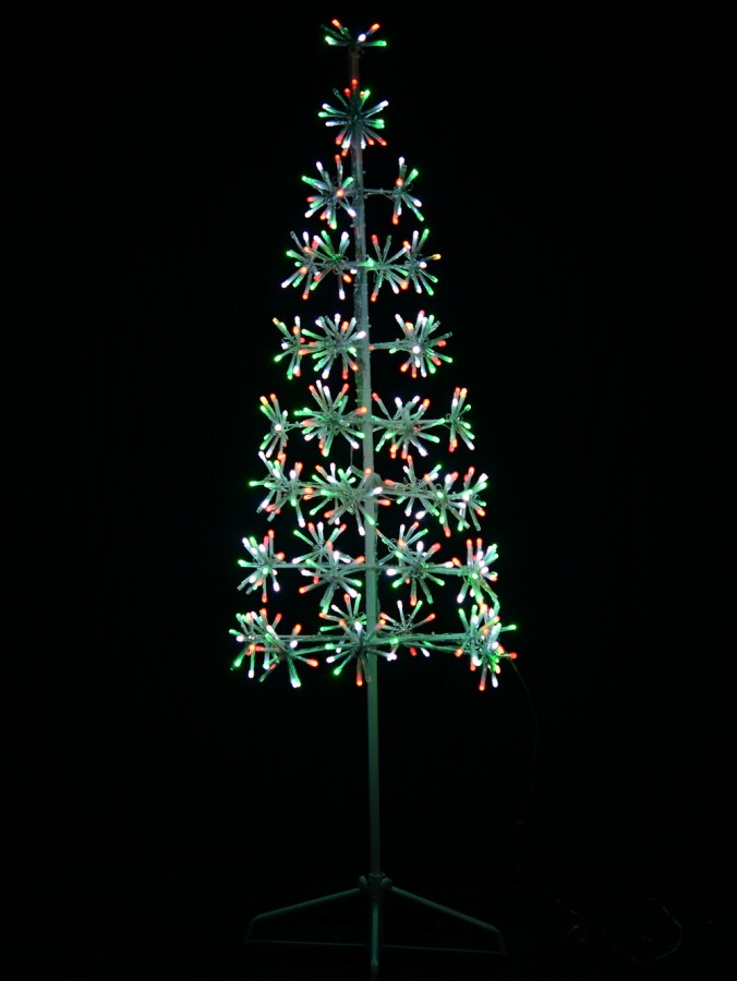 Multi Colour LED Twinkle Christmas Tree Starburst Branches Light Display - 1.2m