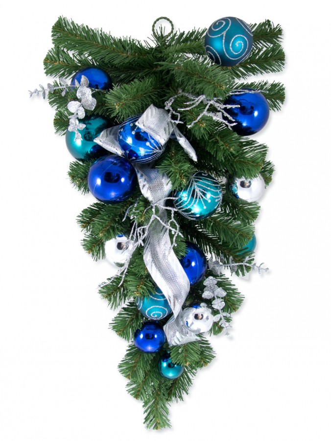 Teardrops - Pre-Decorated -With Baubles, Twigs & Ribbon - 66cm