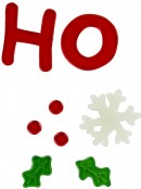 Ho Ho Ho, Snowflakes & Holly Gel Christmas Window Cling Decoration - 17cm