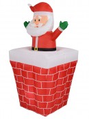 Santa In Chimney Animated & Illuminated Christmas Inflatable Display - 2.5m