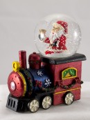 Santa Driving Train With 3 Carriage Waterballs Snowglobe - 26cm