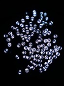 200 Cool White Concave LED Bulb Solar Powered String Fairy Lights - 20m