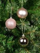Pink Glittered, Matte & Metallic Christmas Bauble Decorations - 12 x 60mm