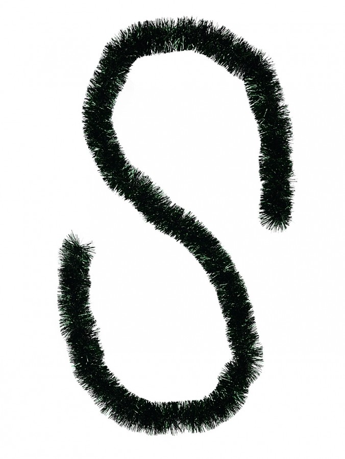 Classic 6ply Dark Green Metallic Spruce Christmas Tinsel Garland | 2.7m x 90mm