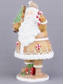 23cm Glitter Gingerbread Cookie Santa Resin Figurine Ornament