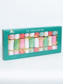 Green, White & Pink With Snap, Pop & Bang Cracker Bon Bons - 12 x 22cm
