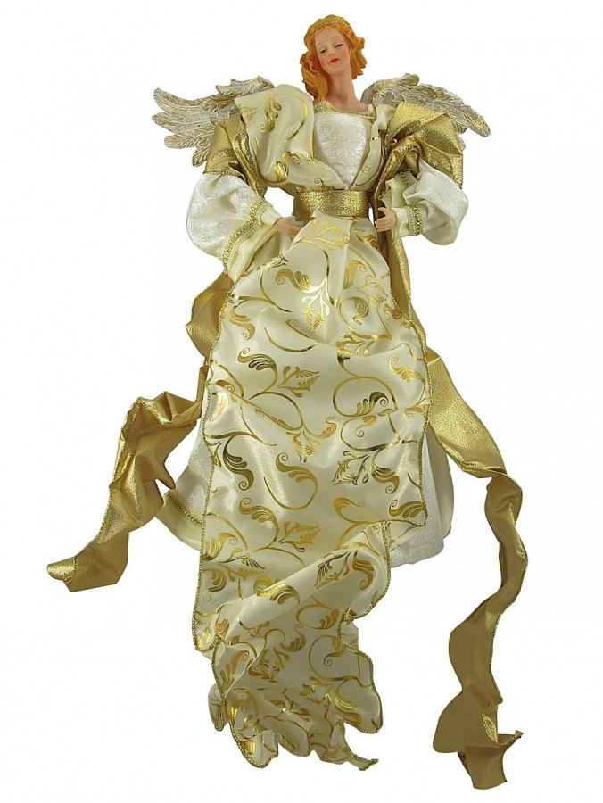 Cream & Gold With Wings Decorative Angel - 47cm