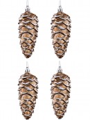 Rustic Natural Look Pine Cone Decorations - 4 x 11cm