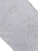 Snowflake Pattern On Sheer White Christmas Ribbon With White Edge - 3m