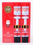 12x 29cm Traditional Santa With Origami Gift Recyclable Cracker Bon Bons