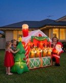 2.5m Large Reindeer Stable With Santa | LED Outdoor Inflatable