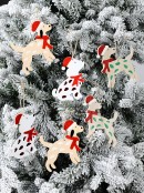 Good Little Puppy Dogs Christmas Hanging Decorations - 6 x up to 13cm 