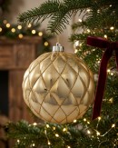 2x Dynamic Gold Grand Diamond Textured Glitter Ball Bauble | 15cm