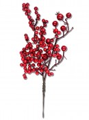14cm Deep Red Various Sized Berries Spray Christmas Tree Stem Pick