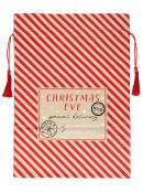 70cm Natural Jute Red Striped Special Delivery Christmas Eve Santa Sack