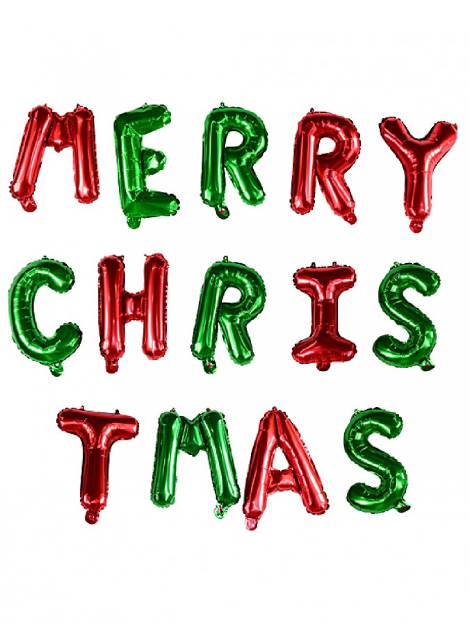 4m Merry Christmas Festive Balloon Letter Bunting