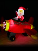 2.1m Santa Rocket Aeroplane Animated & Illuminated Christmas Inflatable
