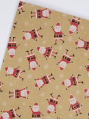 Assorted 3m x 70cm Christmas Santa, Tree & Motto Kraft Paper Gift Wrap