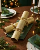 25x Luxury Champagne Gold Glitter Christmas Bon Bons (Crackers) | 34cm