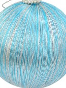 Blue With Silver Silk Thread Baubles - 8 x 75mm