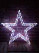 Multi Colour LED 3D Standing Lucid Christmas Star Light Display - 1m