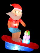 Surfs Up Santa On Surfboard Illuminated Christmas Inflatable Display - 1.8m
