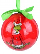 6x 70mm Red & Green Grinch Christmas Baubles With Gift Box
