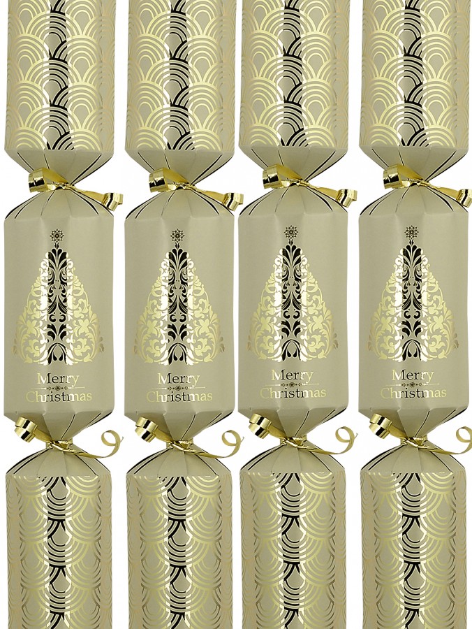 50x Elegant Matte Gold Filigree Tree Christmas Bon Bons (Crackers) | 34cm