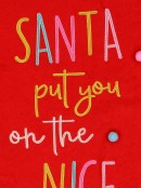 Large Felt ' Santa Put You On The Nice List! ' & Pom-Poms Gift Santa Sack - 1m