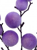 Pastel Lavender Flocked Bauble Spray Pick With Plum Purple Branches | 52cm