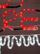 Santa Stop Here Sign Post LED Rope Light Silhouette - 1.5m