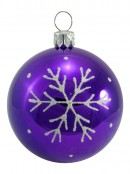 Bright & Glittered Coloured Christmas Tree Bauble Decorations - 9 x 60mm