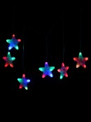 10 Multi Colour Textured Stars Twinkle LED Christmas Icicle String Light - 1.4m