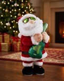 Animated Rockin' Santa Claus With Guitar Playing Run Rudolph Run | 33cm