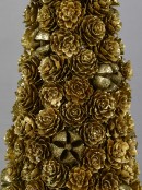Gold Glitter Mini Pinecone Christmas Tree Standing Ornament - 30cm