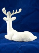 Sitting Glittered Reindeer Ornament - 20cm