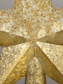 Gold 3D Star With Splatter & Glitter Pattern Tree Top Decoration - 20cm