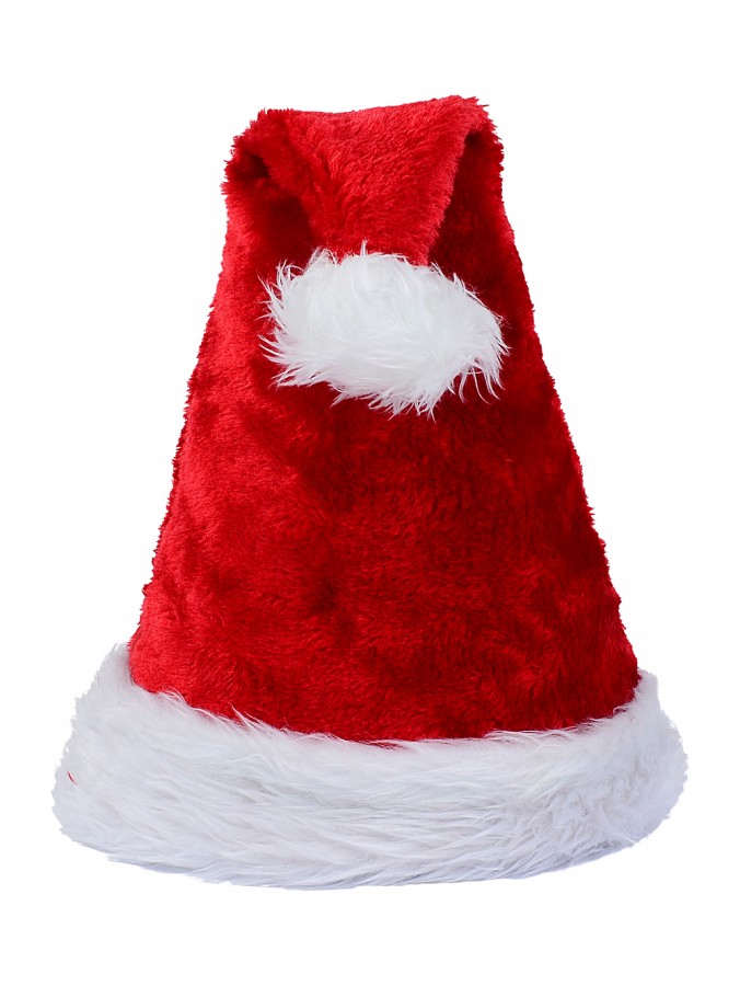 Plush Red Classic Santa Hat - One Size Fits Most
