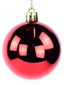 Red Assorted Shiny, Matte, Glitter & Pearl Christmas Baubles - 35 x 60mm