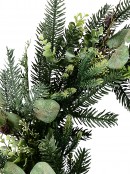 Natural Look PVC With Mixed Foliage & Pine Cones Christmas Wreath - 60cm