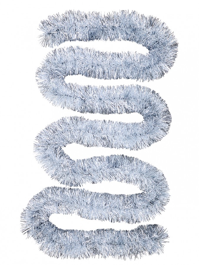 5m Silver Metallic Fir Needle 8ply 15cm Tinsel Garland