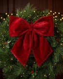 45cm Red Velour Moulded Architectural Monumental Bow