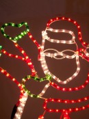 Santa Waving Riding His Bicycle Rope Light Silhouette - 1.1m