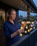 90 Warm White LED Icicle Lights With Snowflakes | 2.1m